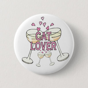 Macaron Rond 5 Cm Bouton : Amoureux des chats
