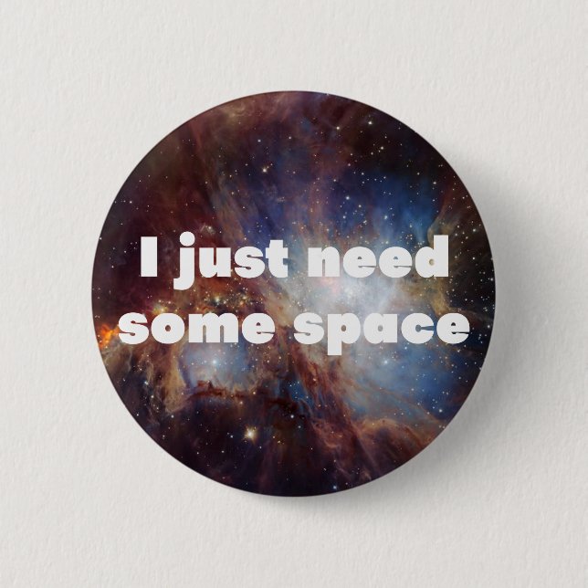 Macaron Rond 5 Cm Bouton Amusant Geek Espace (Devant)