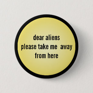 Macaron Rond 5 Cm Bouton amusant Mème Aliens