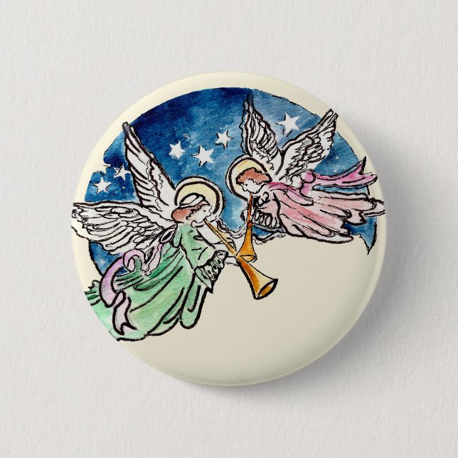 Macaron Rond 5 Cm Bouton Angélique Hymns (Devant)
