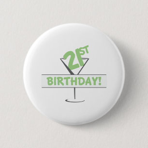 Macaron Rond 5 Cm bouton anniversaire 21