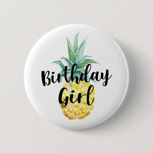 Macaron Rond 5 Cm Bouton Anniversaire de l'ananas
