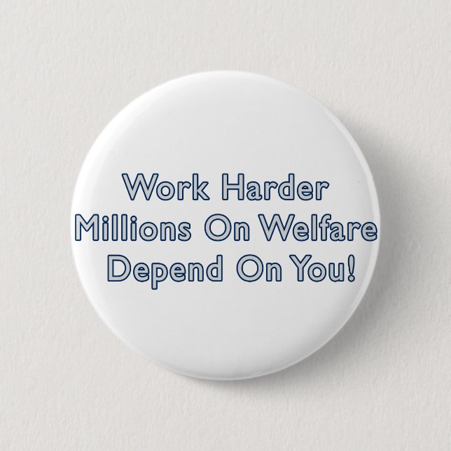 Macaron Rond 5 Cm Bouton anti-Obama de Work Harder (Devant)