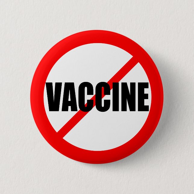 MACARON ROND 5 CM BOUTON "ANTI-VACCIN" (Devant)