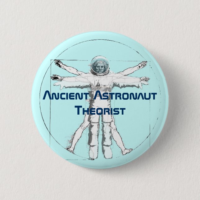 Macaron Rond 5 Cm Bouton antique de théoricien d'astronaute (Devant)