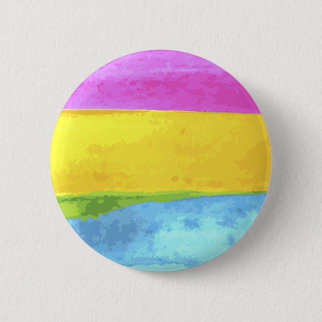 Macaron Rond 5 Cm Bouton aquarelle Pansexual (Devant)