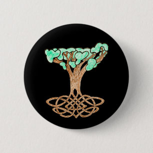 Macaron Rond 5 Cm Bouton Arbre celtique