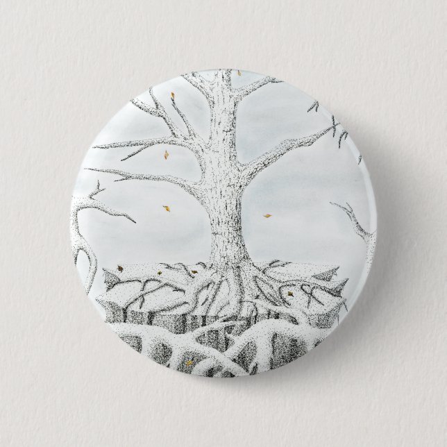 Macaron Rond 5 Cm Bouton Arbre de vie (Devant)