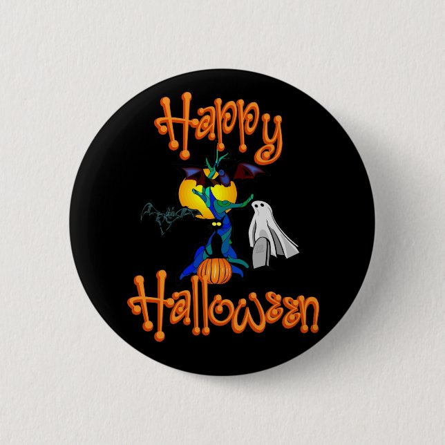 Macaron Rond 5 Cm Bouton Arbre hanté (Devant)