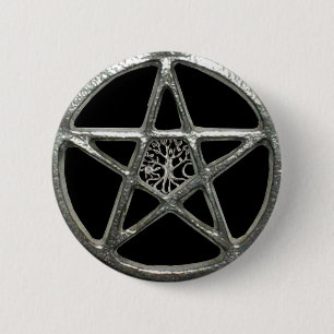 Macaron Rond 5 Cm Bouton Arbre Pentacle De Vie