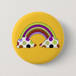Macaron Rond 5 Cm Bouton arc-en-ciel cool Pointe Polka