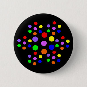 Macaron Rond 5 Cm Bouton Arc-en-ciel fleuri