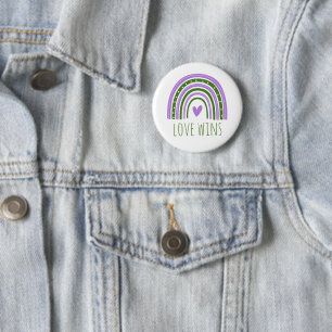 Macaron Rond 5 Cm Bouton arc-en-ciel LGBT de fierté non-binaire Love