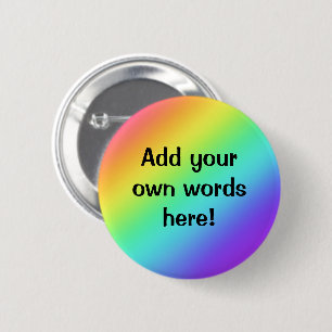Macaron Rond 5 Cm Bouton arc-en-ciel lumineux personnalisé
