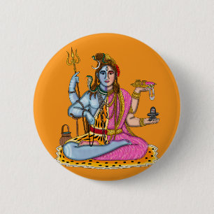 Macaron Rond 5 Cm Bouton Ardhanarishvara