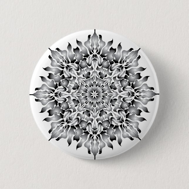 Macaron Rond 5 Cm Bouton argenté de blanc de flamme (Devant)