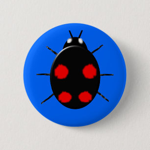 Macaron Rond 5 Cm Bouton Arlequin Ladybird