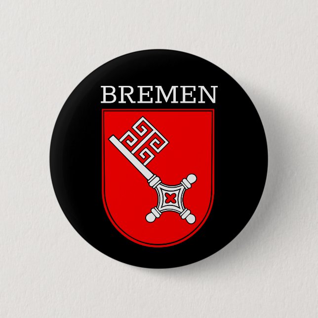 Macaron Rond 5 Cm Bouton Armoiries de Brême (Devant)