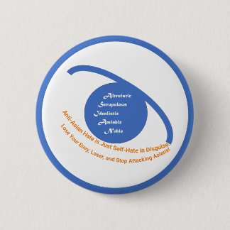 Macaron Rond 5 Cm Bouton Arrêter d'attaquer les Asiatiques