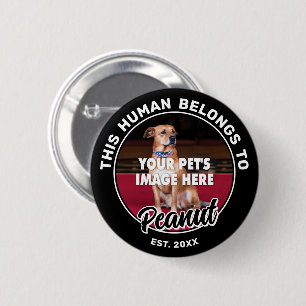Macaron Rond 5 Cm Bouton arrière photo de votre chien