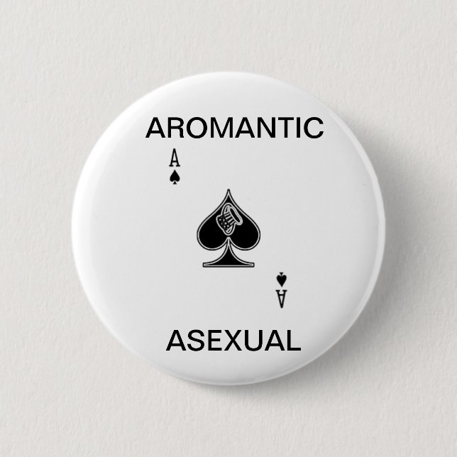 Macaron Rond 5 Cm Bouton asexuel d'Aromantic (Devant)