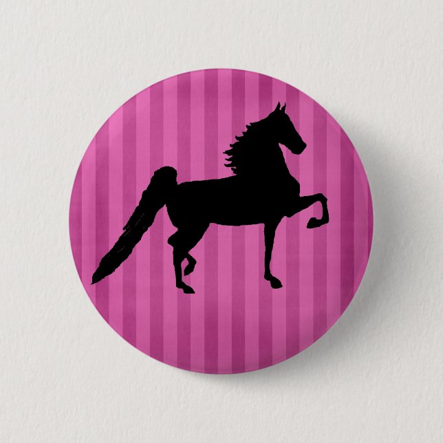 Macaron Rond 5 Cm Bouton assez rose de Saddlebred d'Américain (Devant)