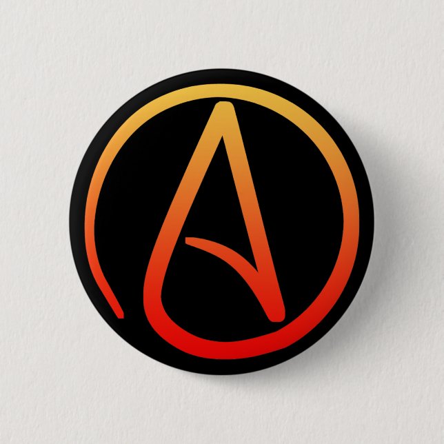 Macaron Rond 5 Cm Bouton athée de symbole (Devant)