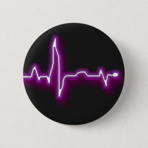 Macaron Rond 5 Cm Bouton au néon d'ECG