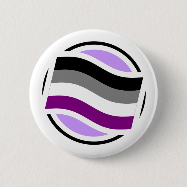Macaron Rond 5 Cm Bouton automatique asexuel d'icône de définition (Devant)