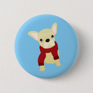 Macaron Rond 5 Cm Bouton avec joli design français Bulldog Chiot