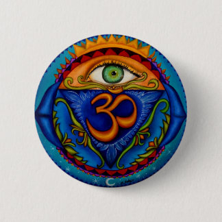 Macaron Rond 5 Cm Bouton avec le 6ème chakra