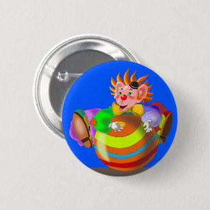 Macaron Rond 5 Cm Bouton avec un joyeux clown