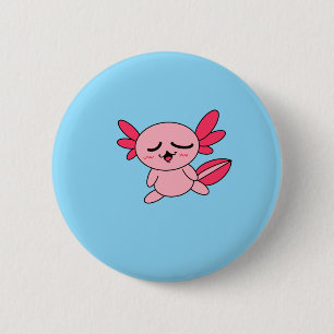 Macaron Rond 5 Cm Bouton Axolotl Fatigué