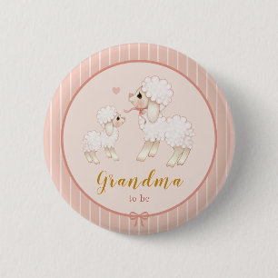 Macaron Rond 5 Cm Bouton Baby shower d'agneau rose