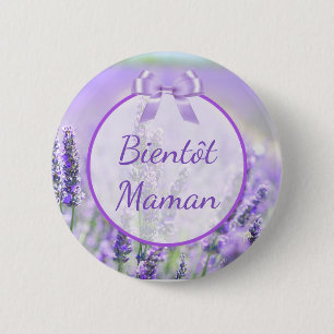 Macaron Rond 5 Cm Bouton Baby shower de Bientôt Maman