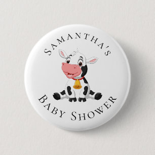 Macaron Rond 5 Cm Bouton Baby shower de vache bébé