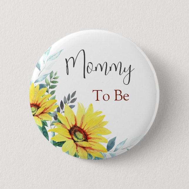 Macaron Rond 5 Cm Bouton baby shower "Maman à être" (Devant)