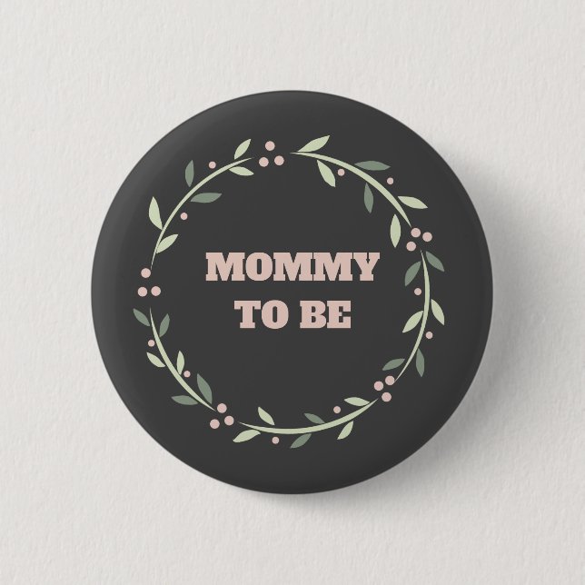 Macaron Rond 5 Cm Bouton baby shower pour la maman à être (Devant)