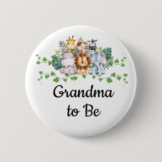 Macaron Rond 5 Cm Bouton Baby shower Safari