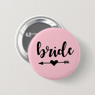 Macaron Rond 5 Cm Bouton Bachelorette de la tribu des mariées roses