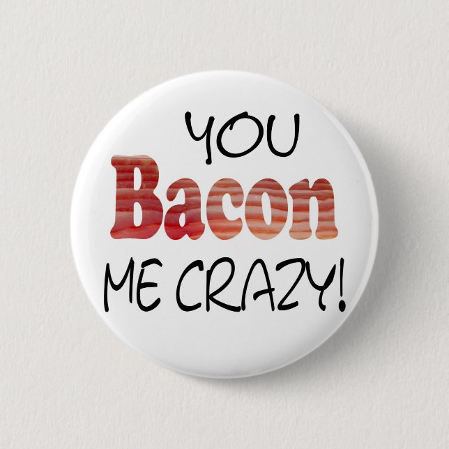 Macaron Rond 5 Cm Bouton Bacon fou (Devant)