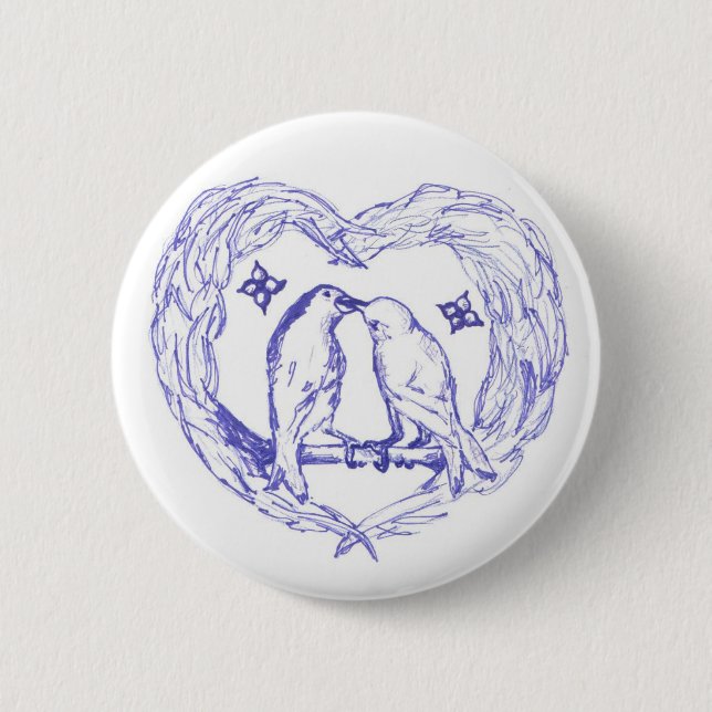 Macaron Rond 5 Cm Bouton Baiser d'oiseaux (Devant)