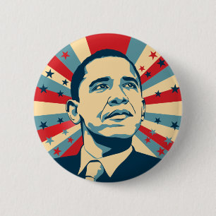 Macaron Rond 5 Cm Bouton Barack Obama Pinback