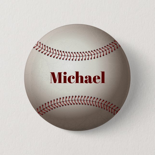 Macaron Rond 5 Cm Bouton Baseball (Devant)