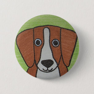Macaron Rond 5 Cm Bouton Beagle mignon