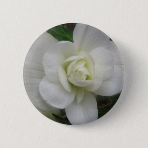 Macaron Rond 5 Cm Bouton belle oeillet blanc