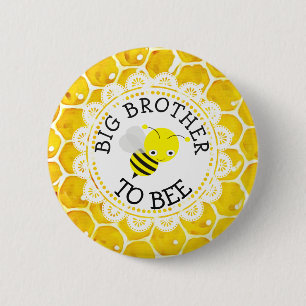 Macaron Rond 5 Cm Bouton Big Brother to Bee Baby shower