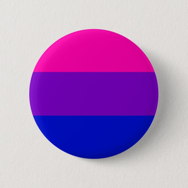 Macaron Rond 5 Cm Bouton bisexuel de drapeau de fierté (Devant)