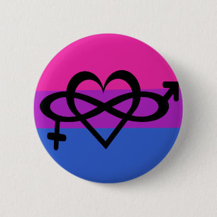 Macaron Rond 5 Cm Bouton bisexuel de fierté de conscience de symbol