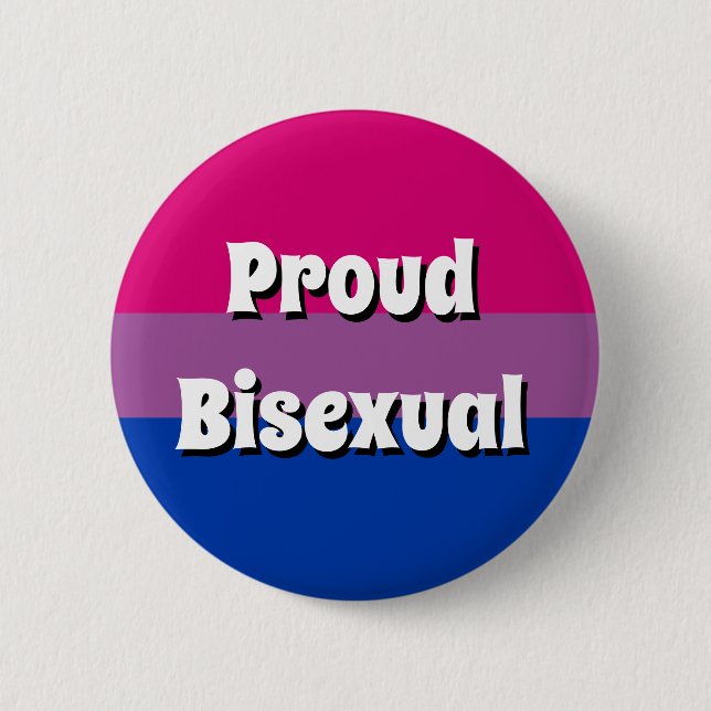 Macaron Rond 5 Cm Bouton bisexuel fier de drapeau (Devant)